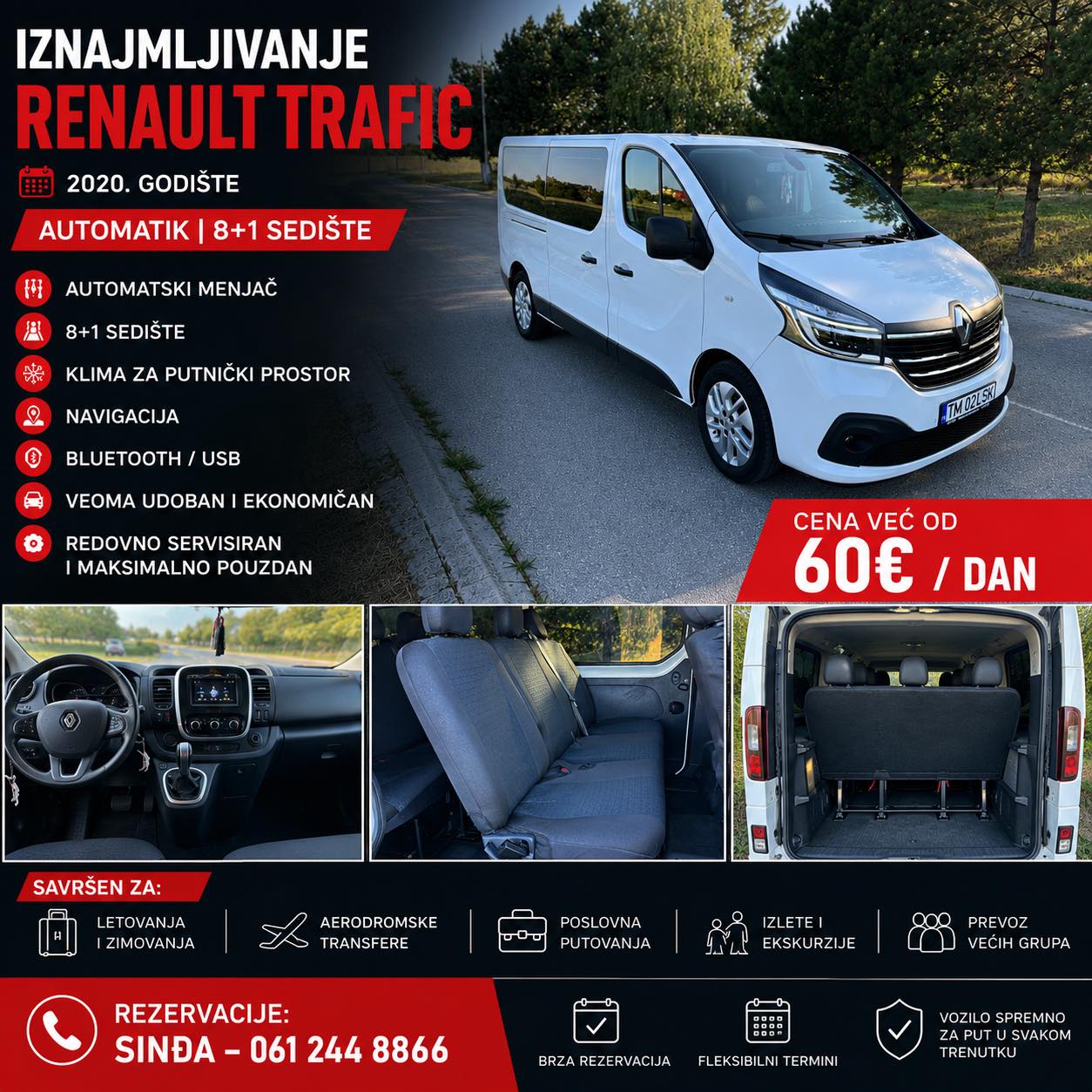Kombi vozilo za iznajmljivanje u Vršcu